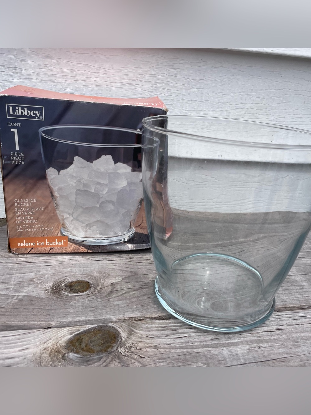 NIB Libbey Selene Large Wide Ice Bucket approx 8”